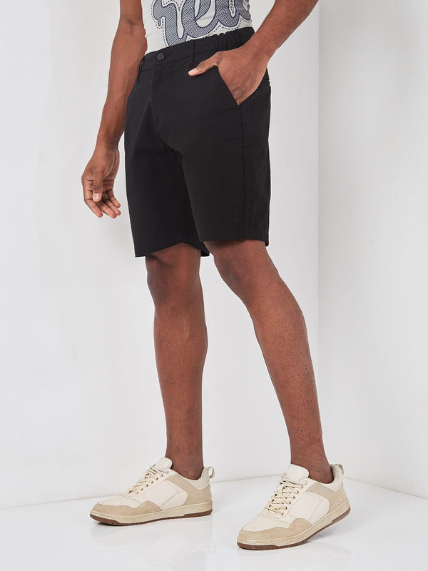 Killer Men Black Solid Shorts