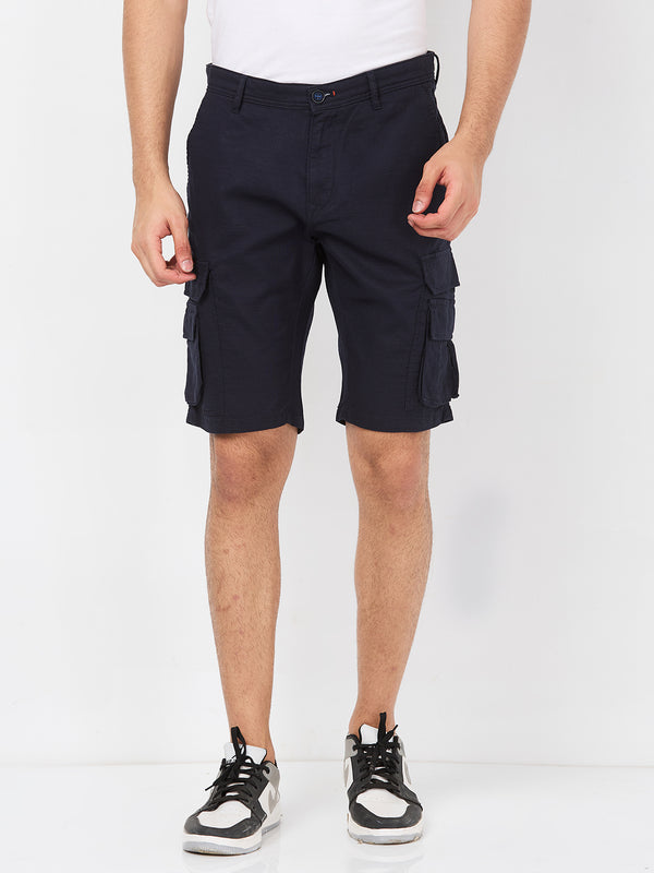 Killer Men Blue Solid Shorts