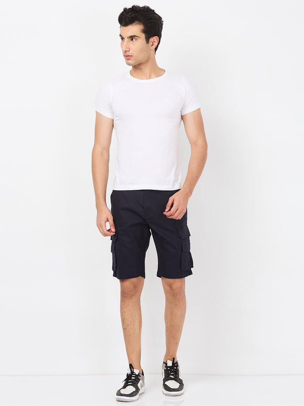 Killer Men Blue Solid Shorts