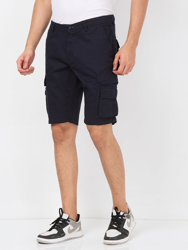 Killer Men Blue Solid Shorts