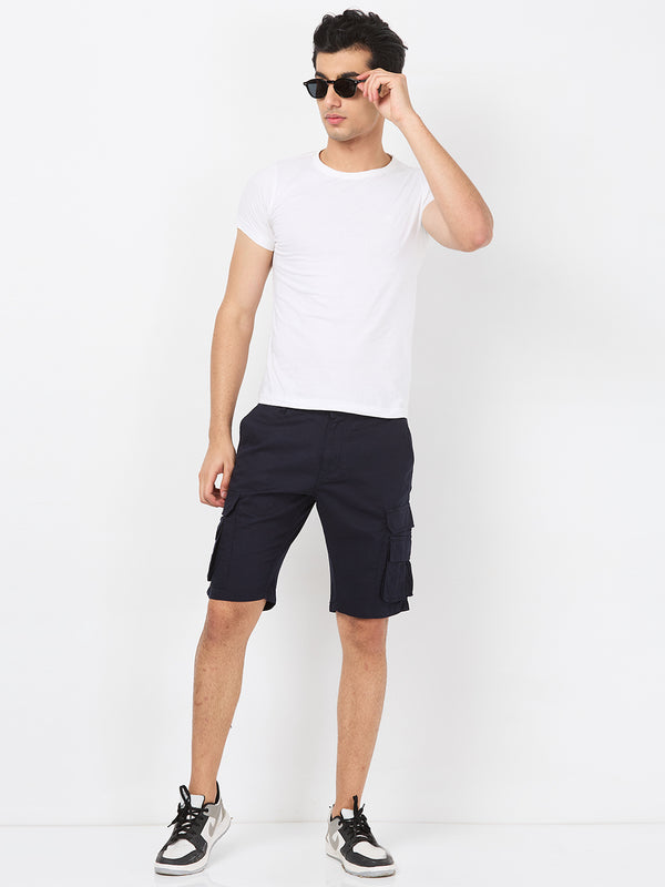 Killer Men Blue Solid Shorts