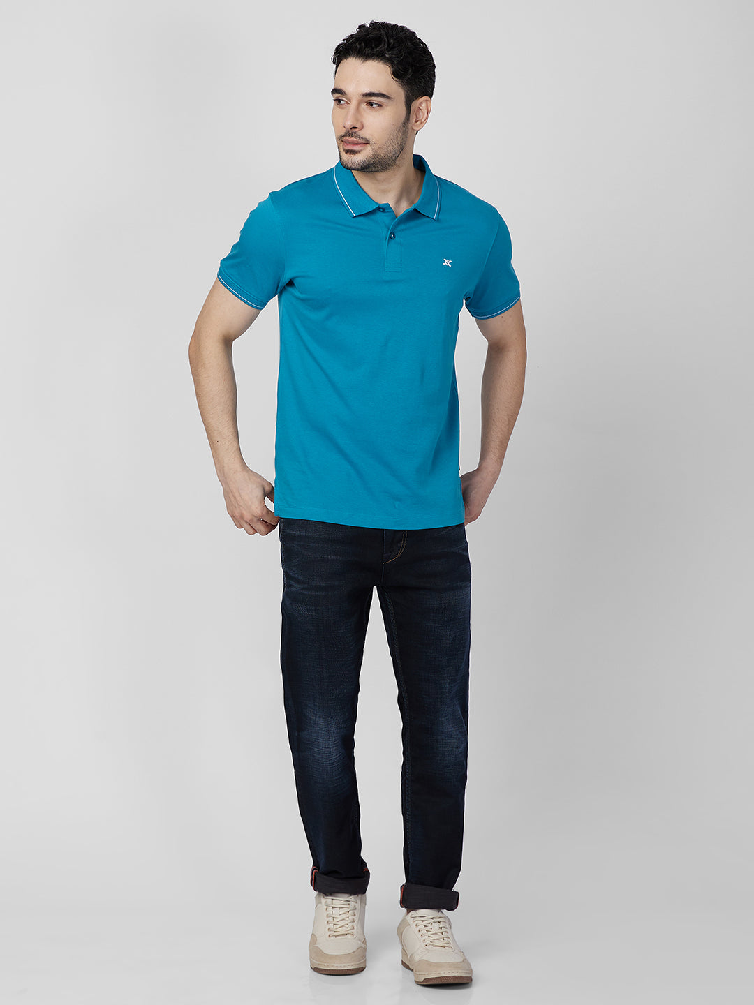 Killer Men Blue Printed Slim Fit T-Shirts