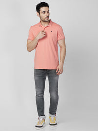 Killer Men Peach Printed Slim Fit T-Shirts