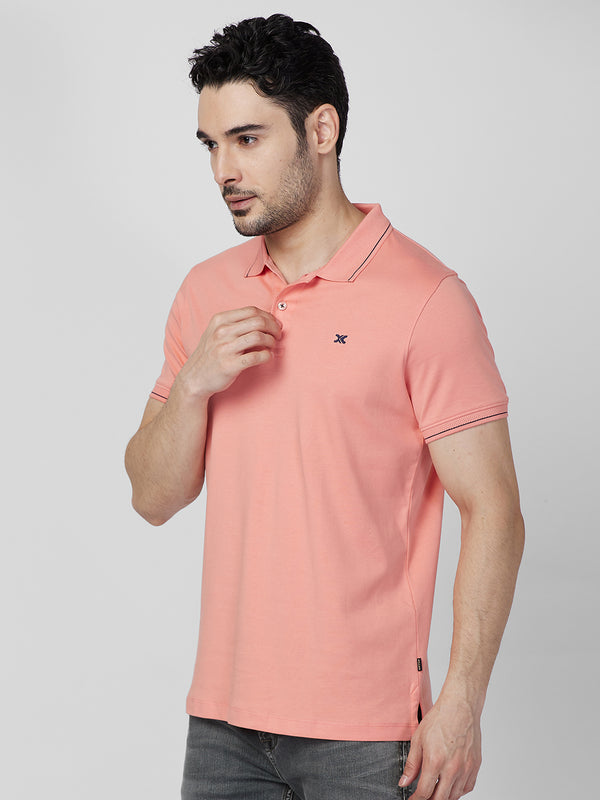 Killer Men Peach Printed Slim Fit T-Shirts
