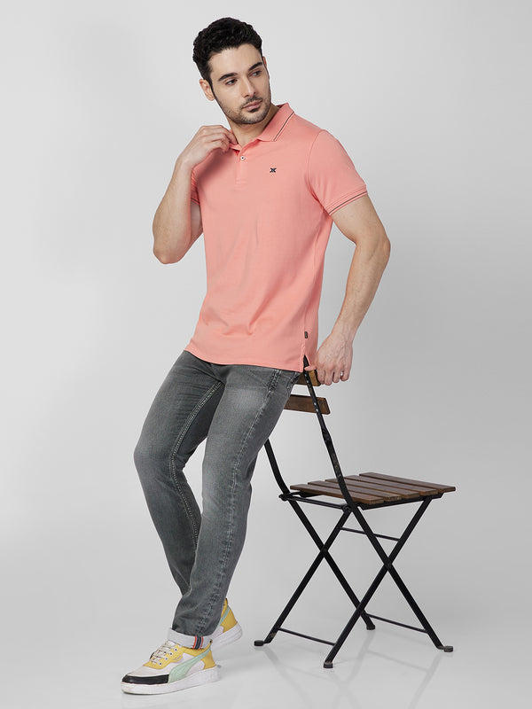 Killer Men Peach Printed Slim Fit T-Shirts