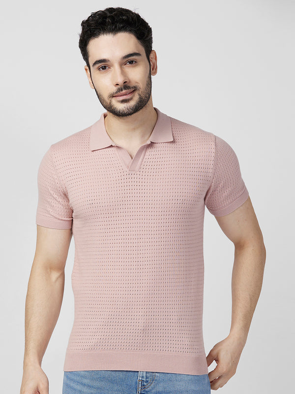 Killer Men Pink Printed Slim Fit T-Shirts