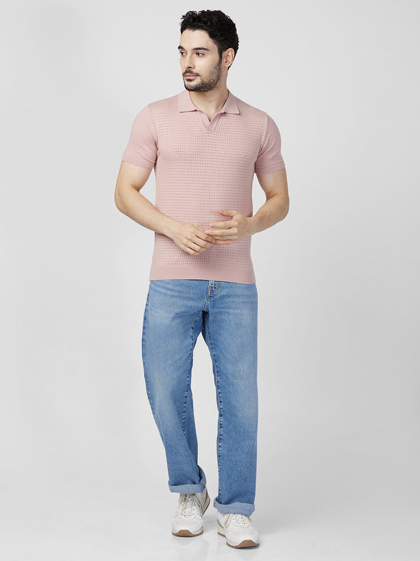 Killer Men Pink Printed Slim Fit T-Shirts
