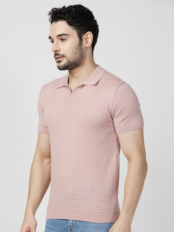 Killer Men Pink Printed Slim Fit T-Shirts