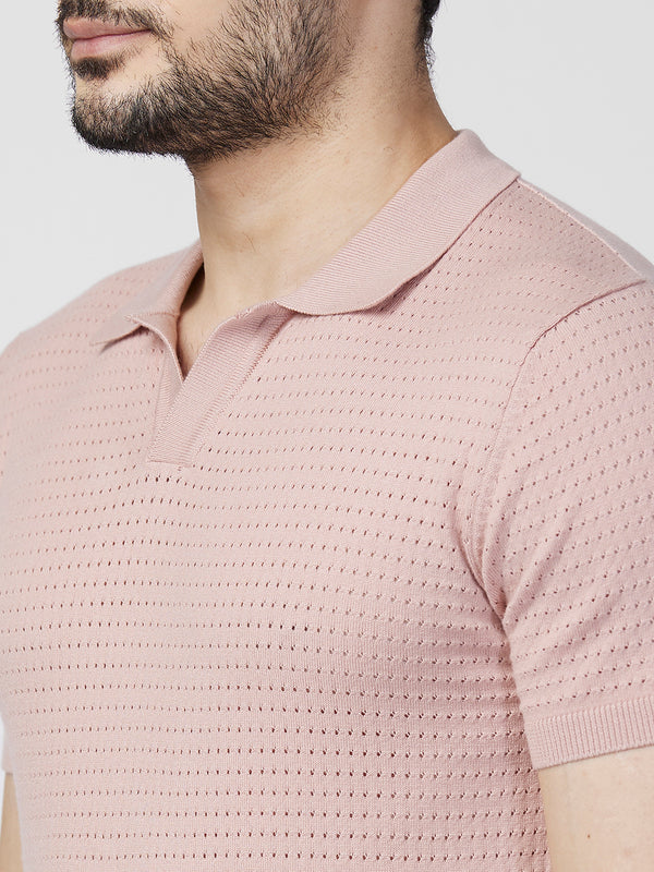 Killer Men Pink Printed Slim Fit T-Shirts