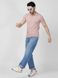Killer Men Pink Printed Slim Fit T-Shirts