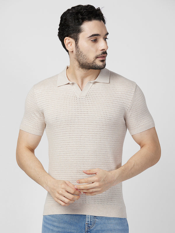 Killer Men Beige Printed Slim Fit T-Shirts