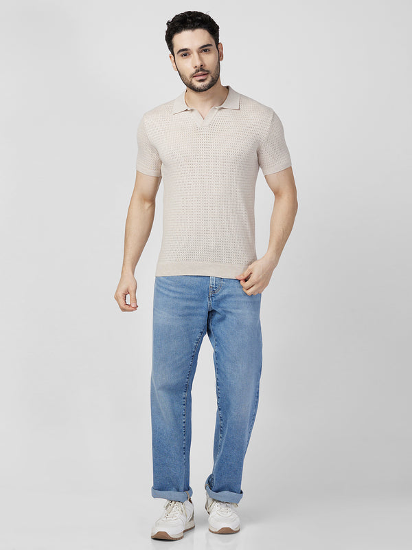 Killer Men Beige Printed Slim Fit T-Shirts