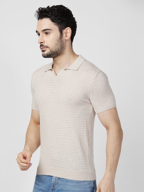 Killer Men Beige Printed Slim Fit T-Shirts