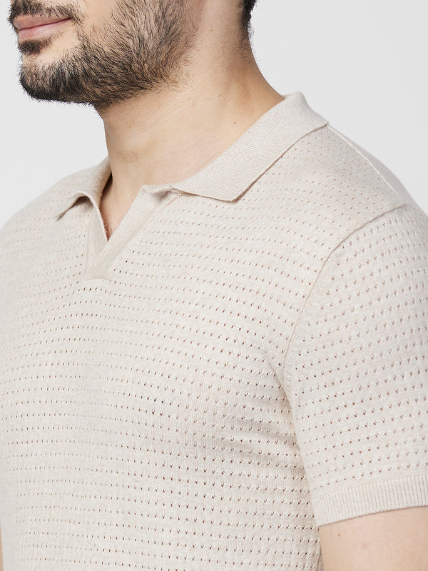 Killer Men Beige Printed Slim Fit T-Shirts