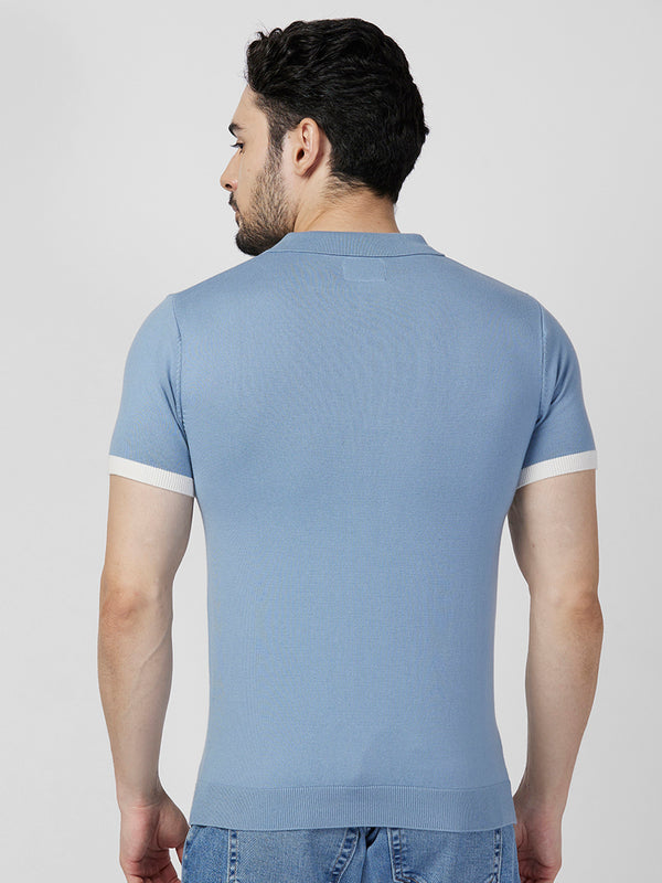 Killer Men Blue Printed Slim Fit T-Shirts