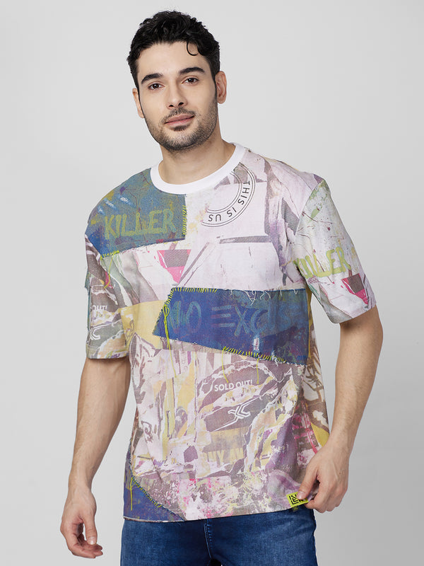 Killer Men White Printed Round Neck T-Shirts