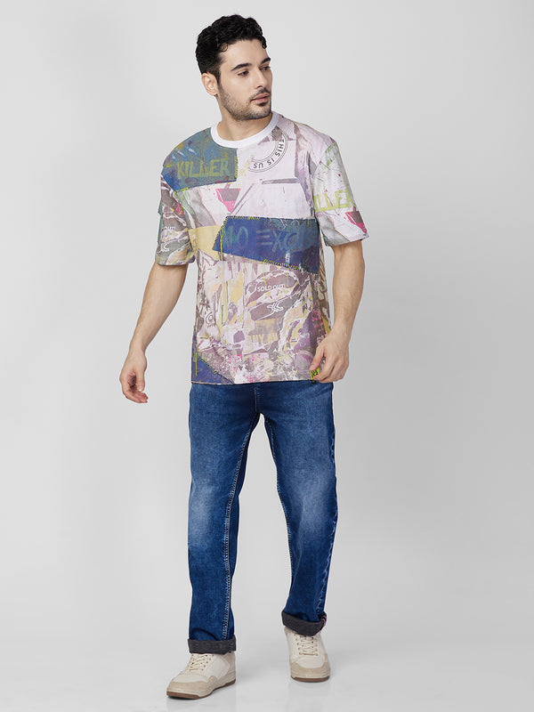 Killer Men White Printed Round Neck T-Shirts