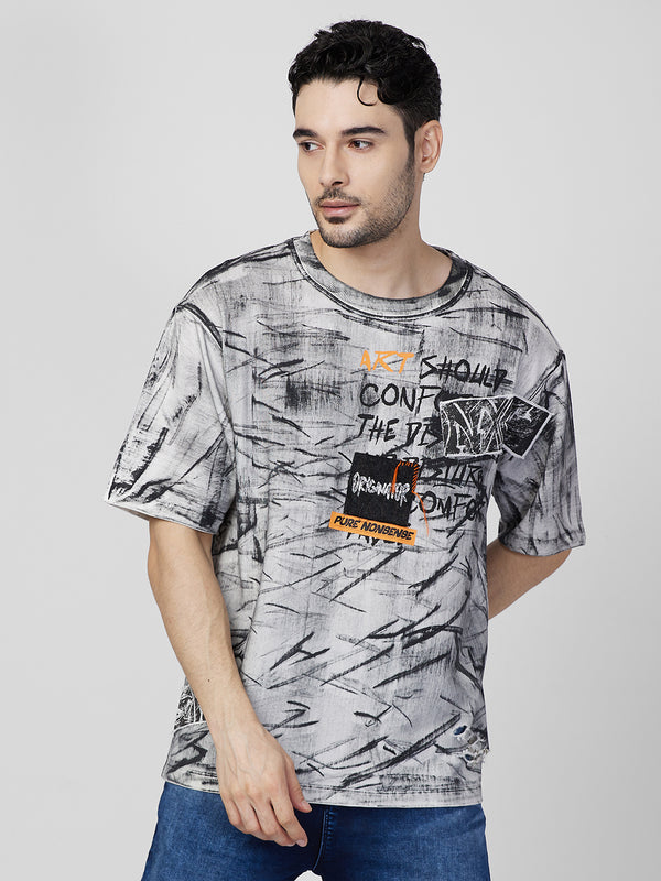 Killer Men White Printed Round Neck T-Shirts