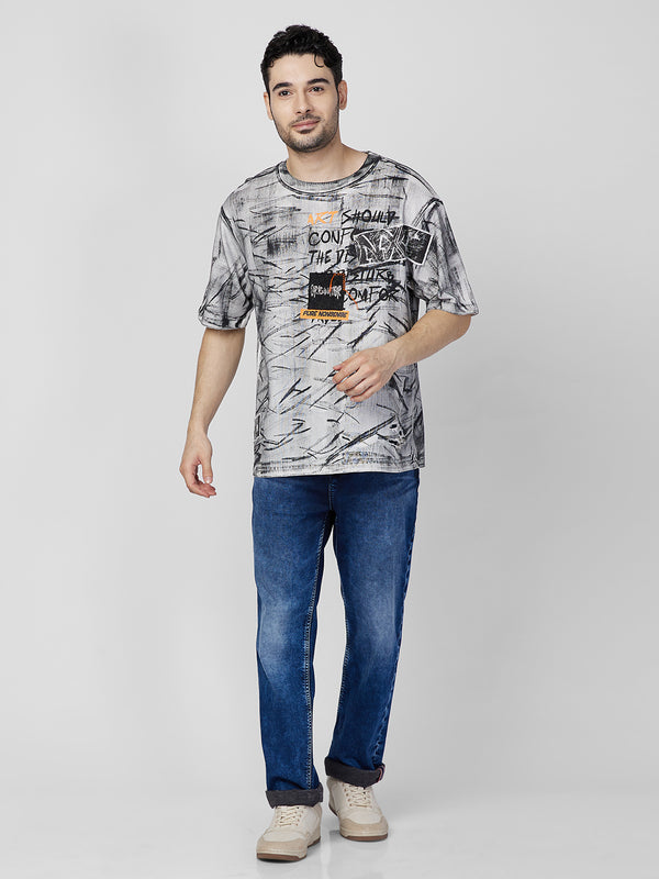 Killer Men White Printed Round Neck T-Shirts