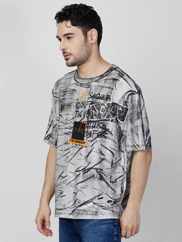 Killer Men White Printed Round Neck T-Shirts