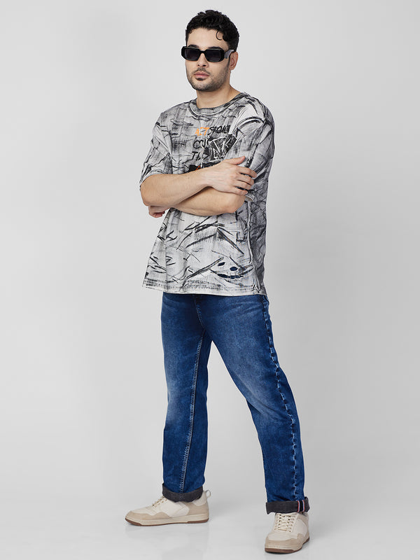 Killer Men White Printed Round Neck T-Shirts