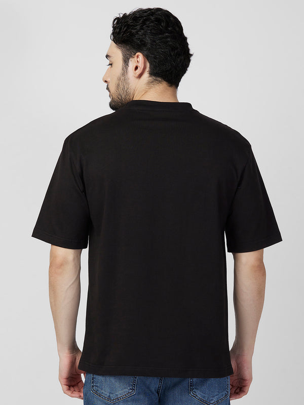 Killer Men Black Printed Round Neck T-Shirts