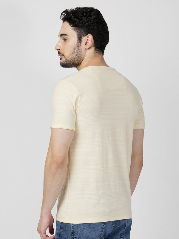 Killer Men Yellow Printed Slim Fit T-Shirts