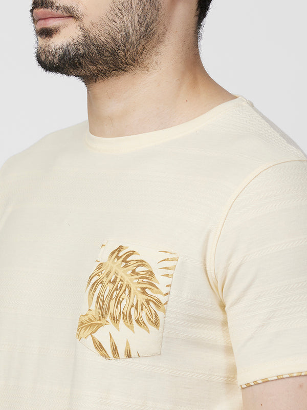 Killer Men Yellow Printed Slim Fit T-Shirts