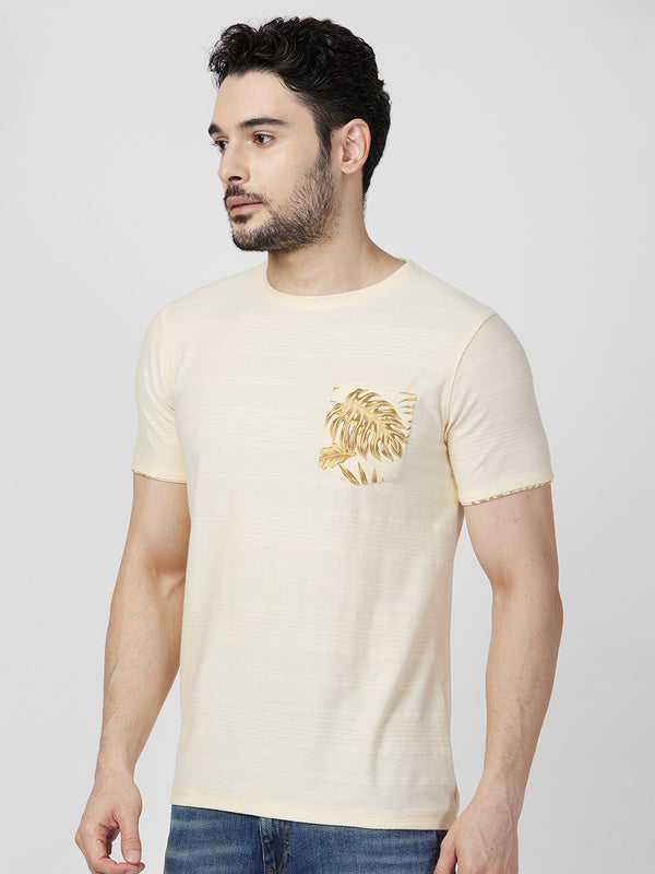 Killer Men Yellow Printed Slim Fit T-Shirts