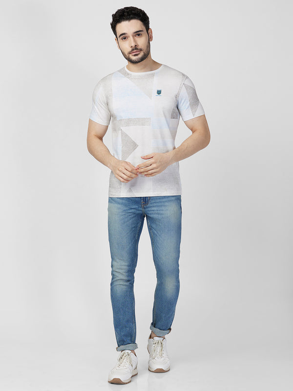 Killer Men White Printed Slim Fit T-Shirts