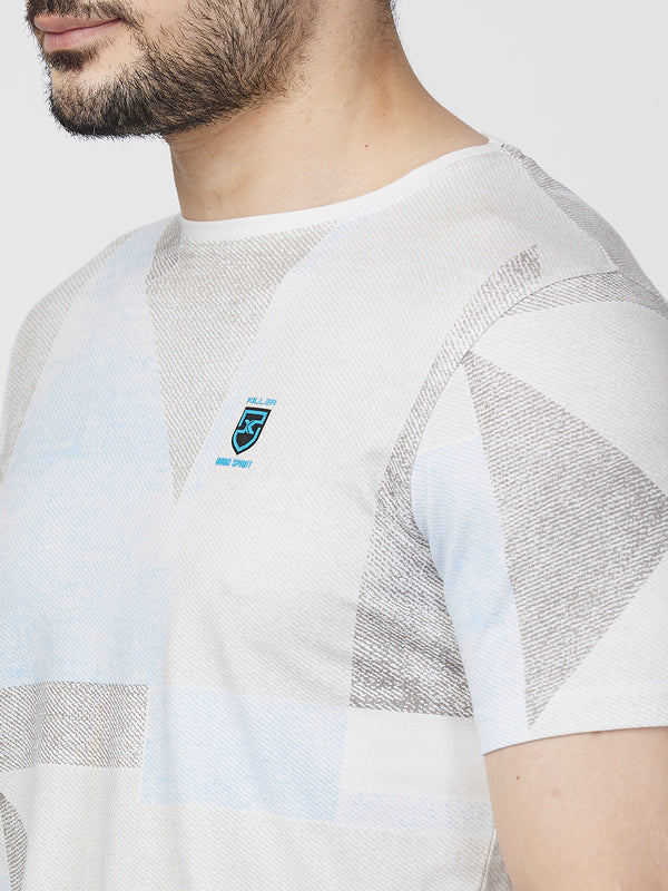 Killer Men White Printed Slim Fit T-Shirts