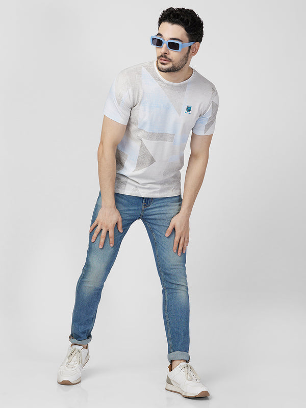 Killer Men White Printed Slim Fit T-Shirts