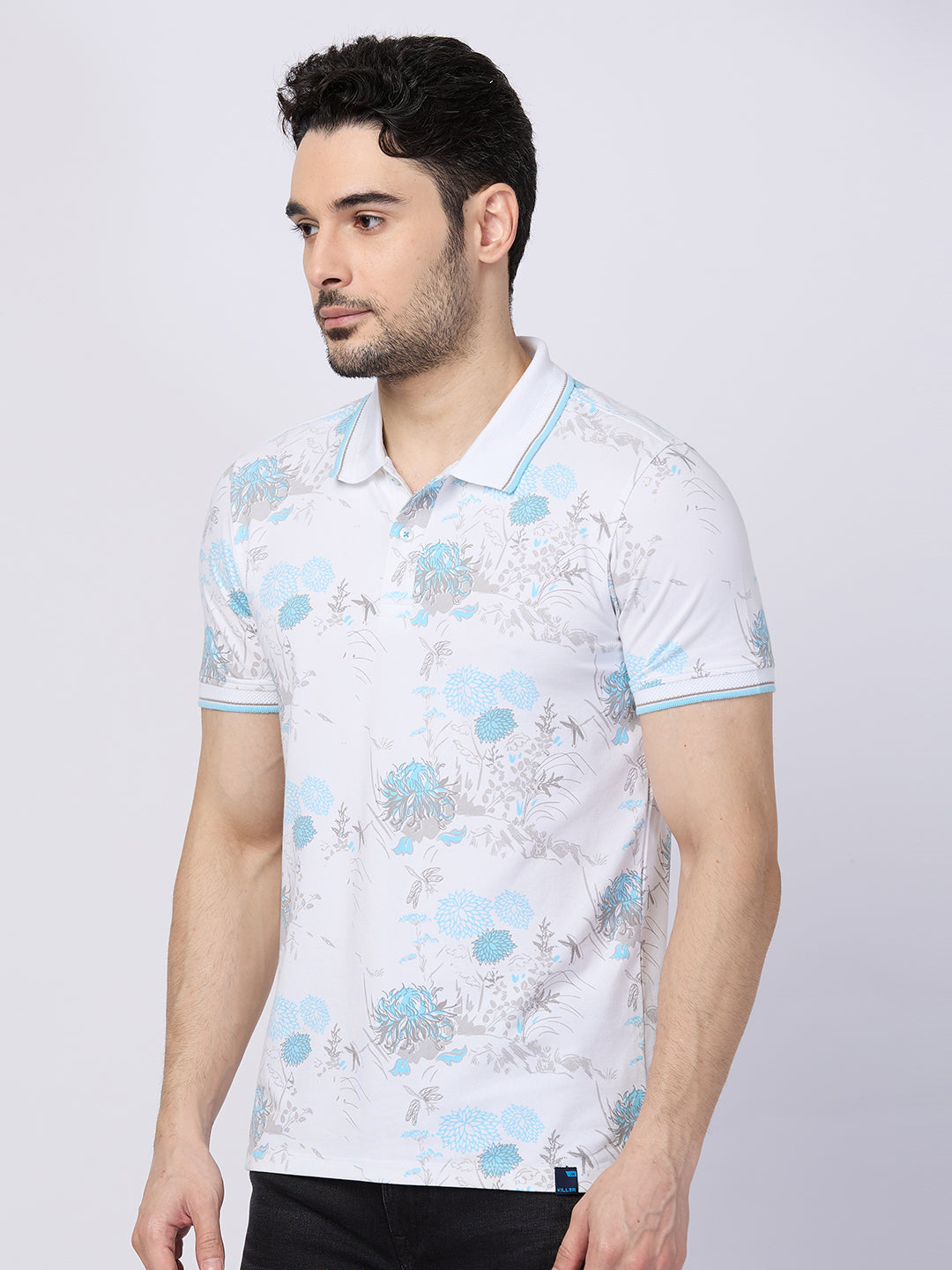 Killer Men White Printed Slim Fit T-Shirts