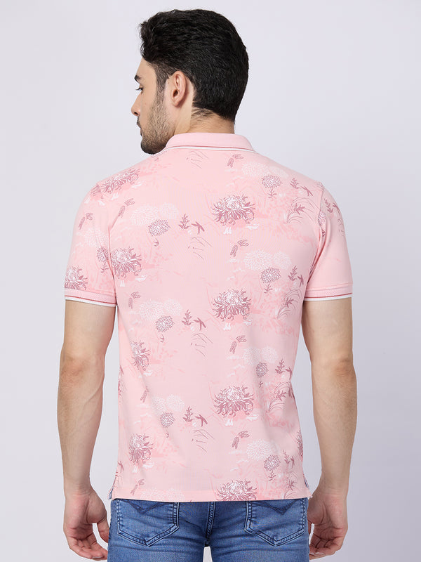 Killer Men Pink Printed Slim Fit T-Shirts