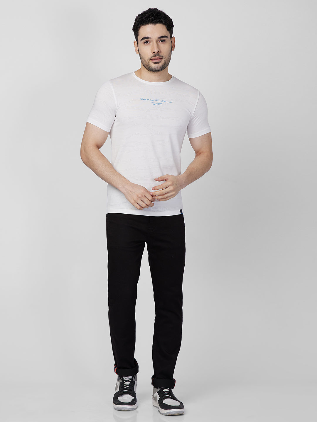 Killer Men White Printed Slim Fit T-Shirts