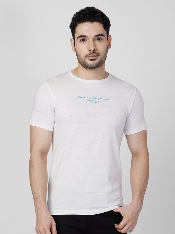 Killer Men White Printed Slim Fit T-Shirts