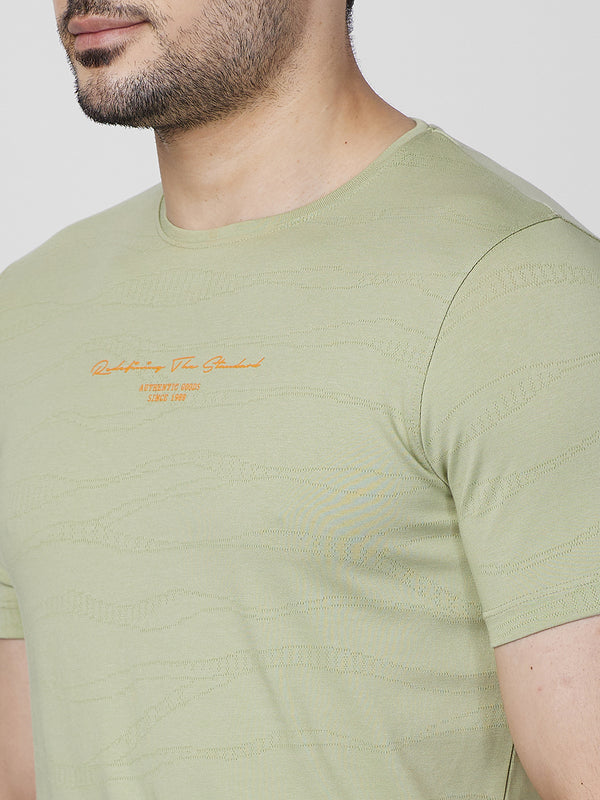 Killer Men Light Green Printed Slim Fit T-Shirts