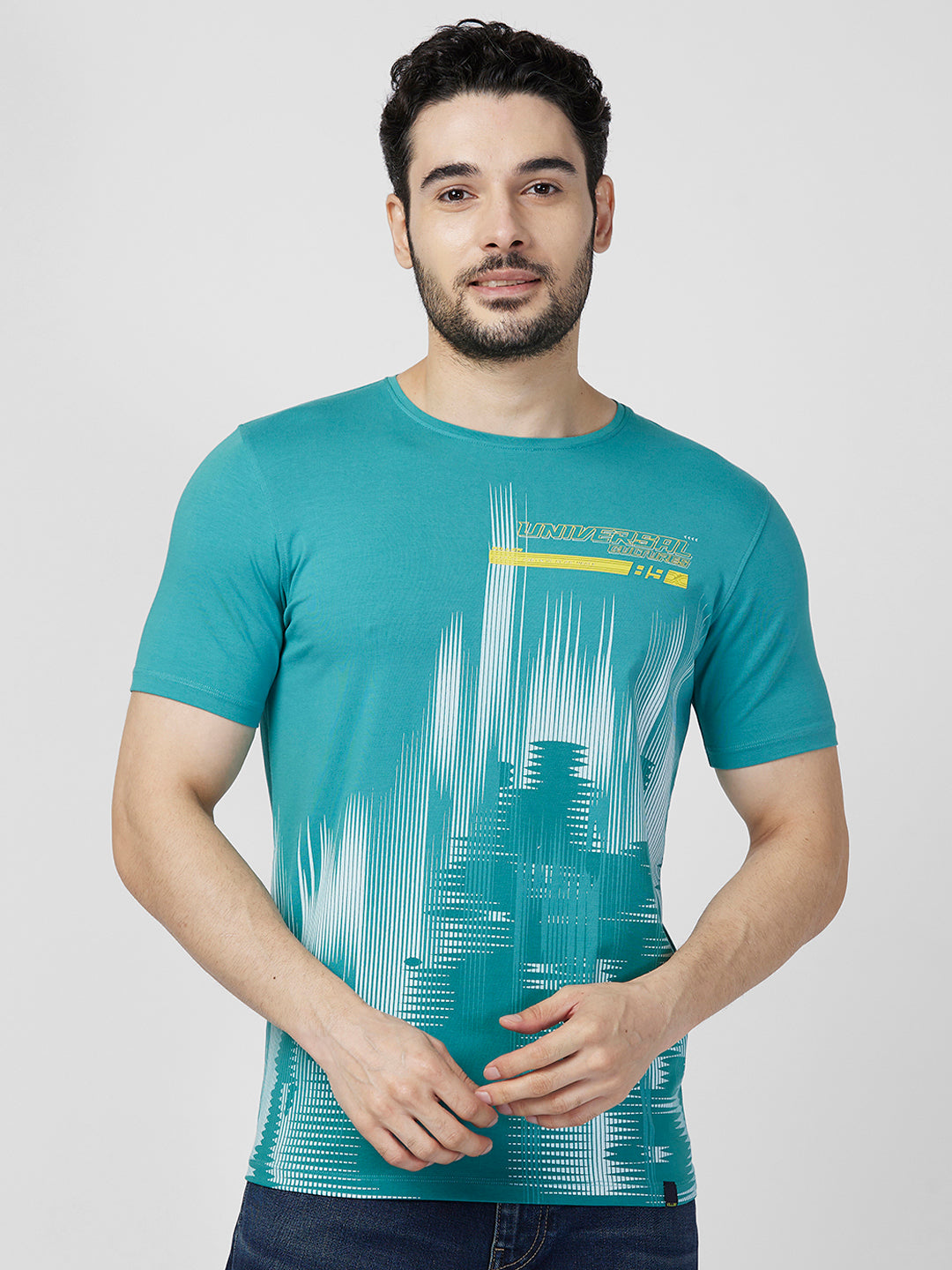 Killer Men Blue Printed Slim Fit T-Shirts