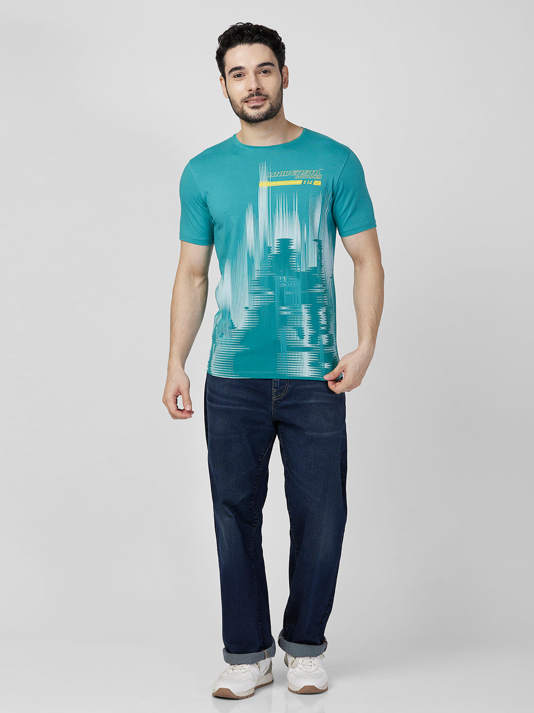 Killer Men Blue Printed Slim Fit T-Shirts