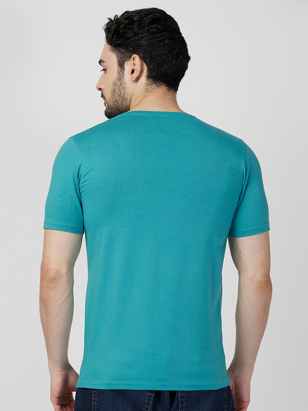 Killer Men Blue Printed Slim Fit T-Shirts