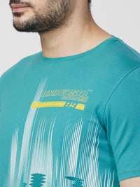 Killer Men Blue Printed Slim Fit T-Shirts