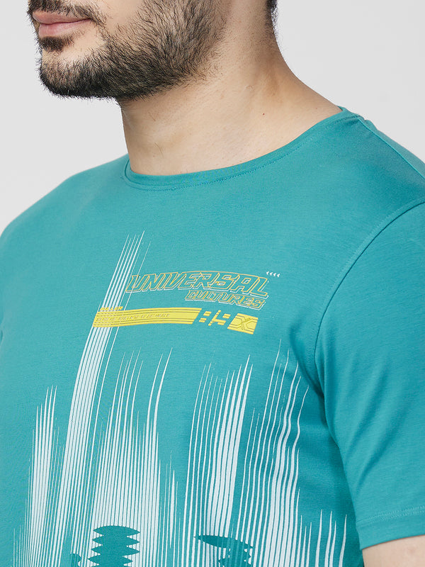 Killer Men Blue Printed Slim Fit T-Shirts