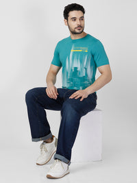 Killer Men Blue Printed Slim Fit T-Shirts