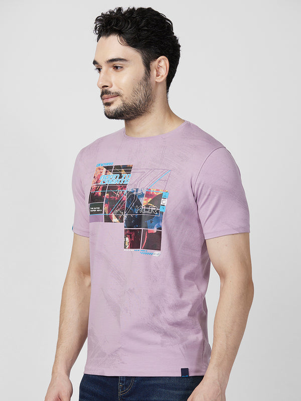 Killer Men Purple Printed Slim Fit T-Shirts