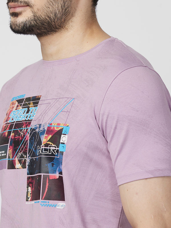 Killer Men Purple Printed Slim Fit T-Shirts
