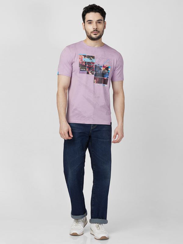 Killer Men Purple Printed Slim Fit T-Shirts