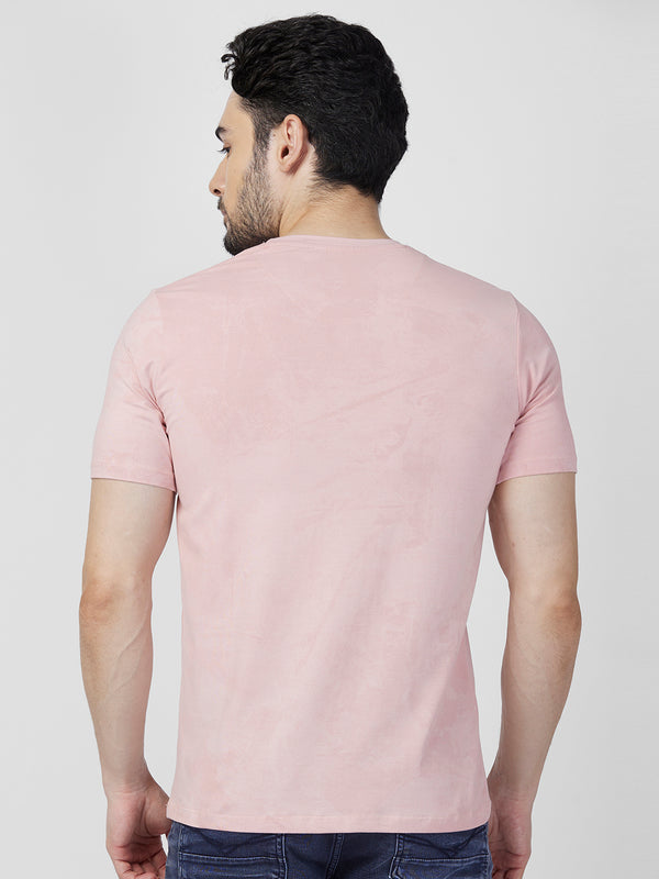 Killer Men Peach Printed Slim Fit T-Shirts