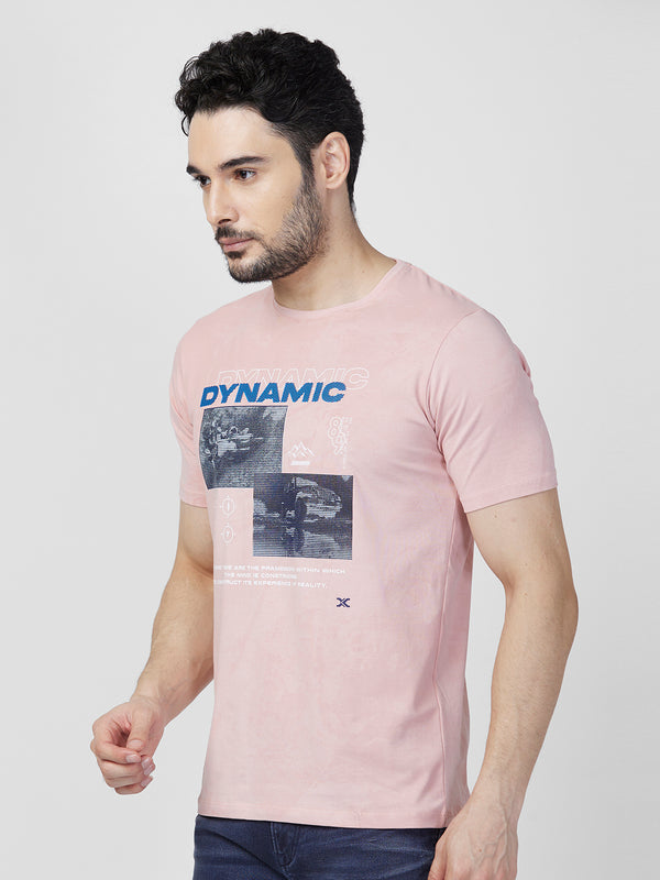 Killer Men Peach Printed Slim Fit T-Shirts