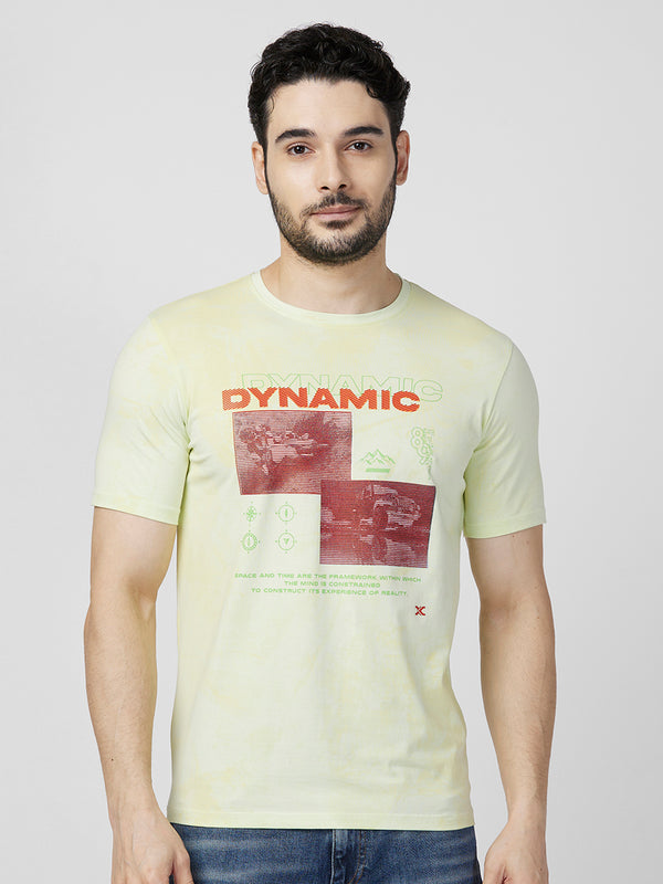 Killer Men Yellow Printed Slim Fit T-Shirts