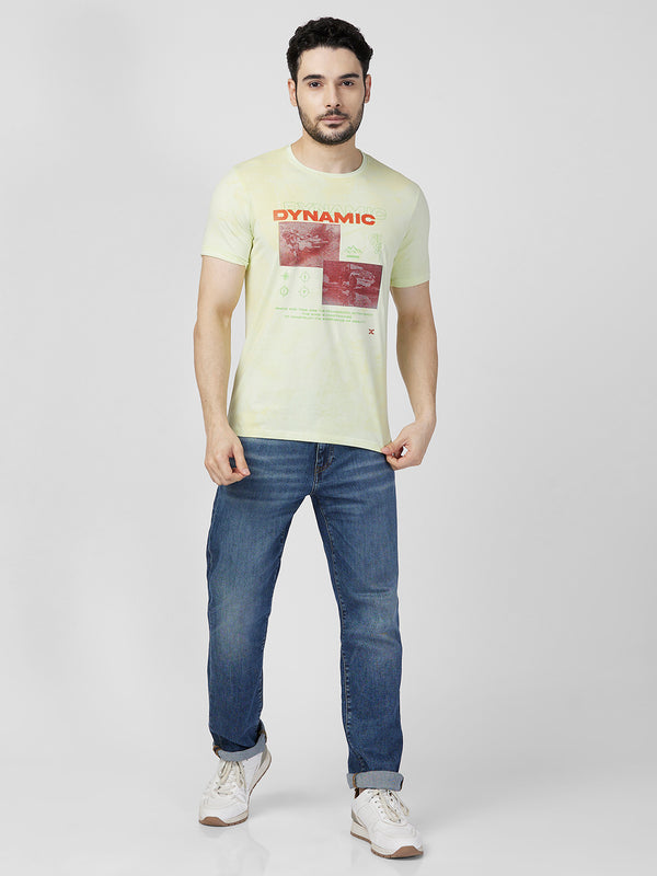 Killer Men Yellow Printed Slim Fit T-Shirts